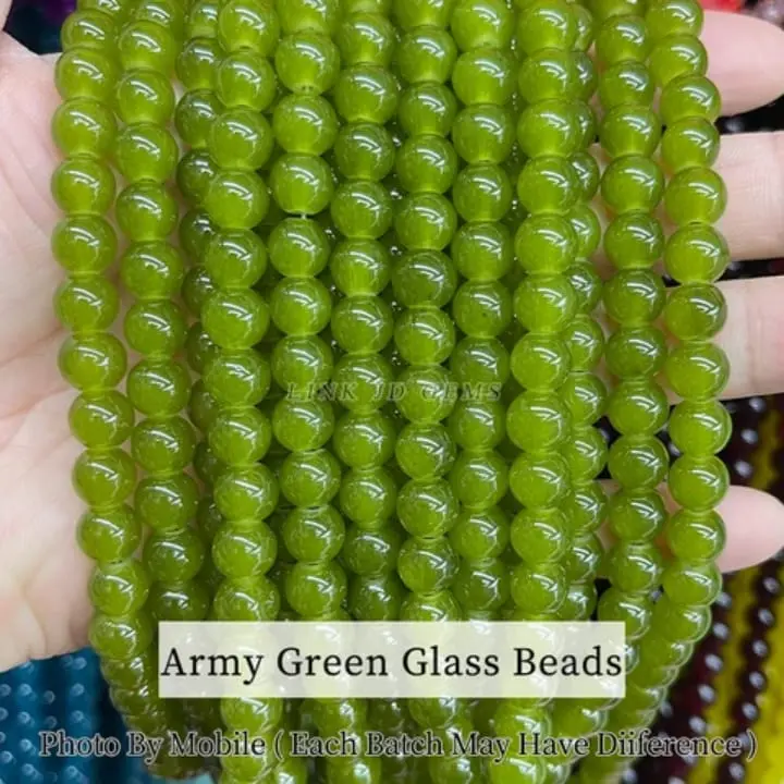 Army Green Glass Beads.webp
